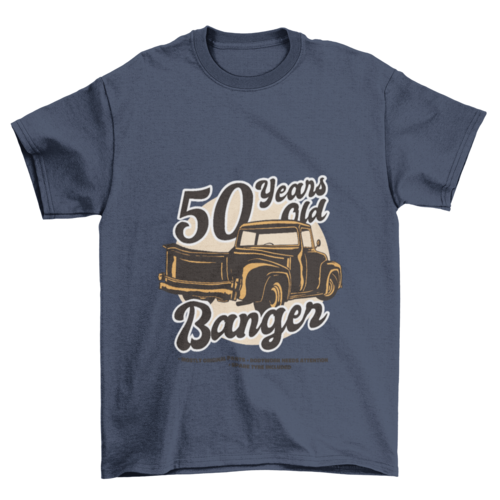 50th Birthday t-shirt with Vintage Car Illustration