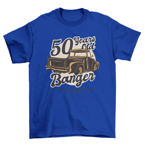 50th Birthday t-shirt with Vintage Car Illustration